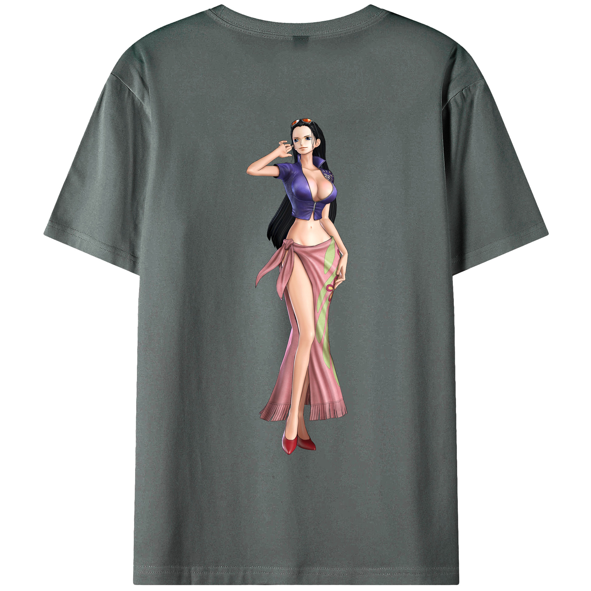 ワンピース ニコ・ロビン ONE PIECE Nico Robin 綿100％ メンズ半袖Tシャツ（バックプリント） 通気性